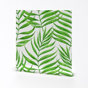 Frond Wallpaper - Palm Leaves Watercolor Ii By Katerina Kirilova - Custom Printed Removable Self Adhesive Wallpaper Roll by Spoonflower