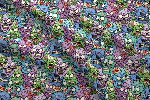 Zombie Fabric Regular Braaaiiiinnsssss By Sandityche | Etsy