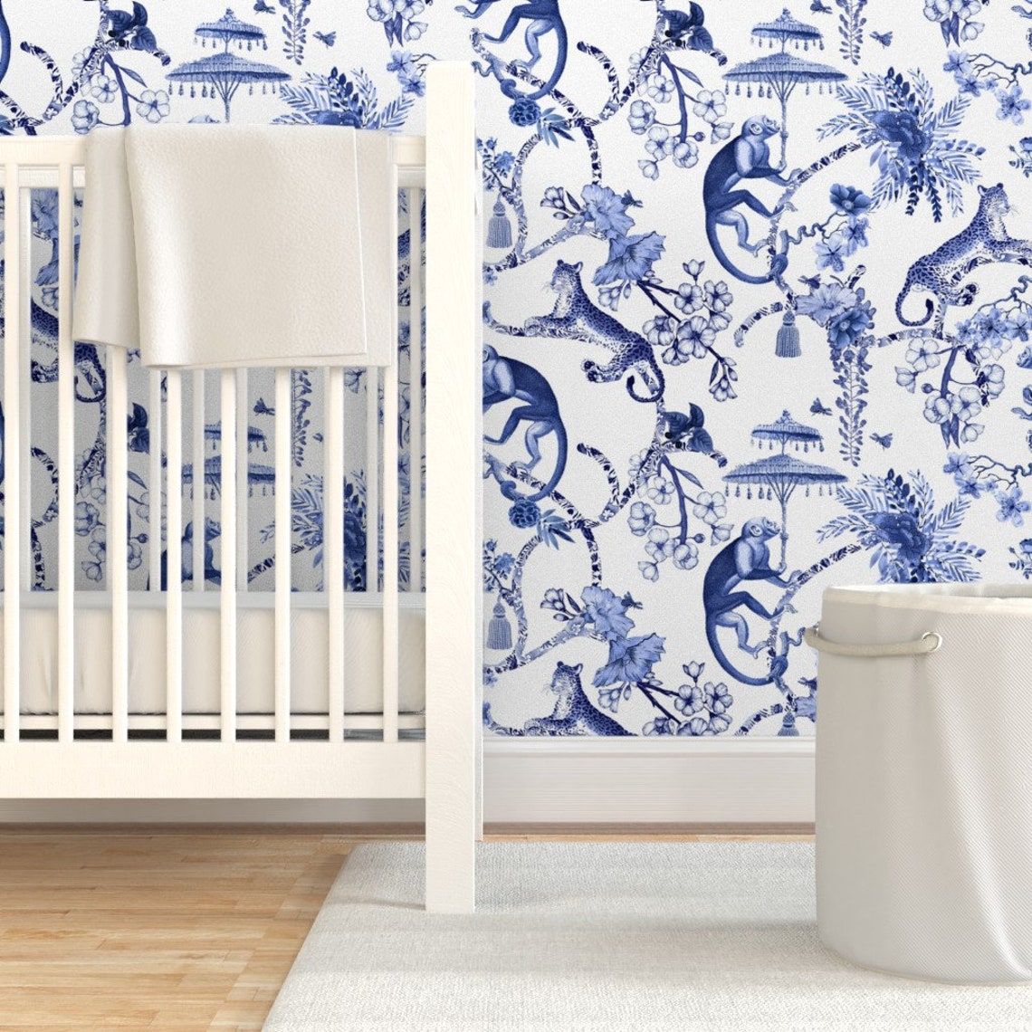 Chinoiserie Wallpaper Chinoiserie Blue and White by Pattern Etsy