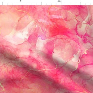 Marble Fabric - Inky Rose Gold By Veata Atticus Store - Marbled Trending Home Decor Watercolor Cotton Fabric By The Yard With Spoonflower