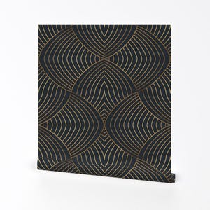 Art Deco Wallpaper - Eileen By Amy Maccready - Art Deco Dark Moody Glam 1920s Jumbo Removable Self Adhesive Wallpaper Roll by Spoonflower