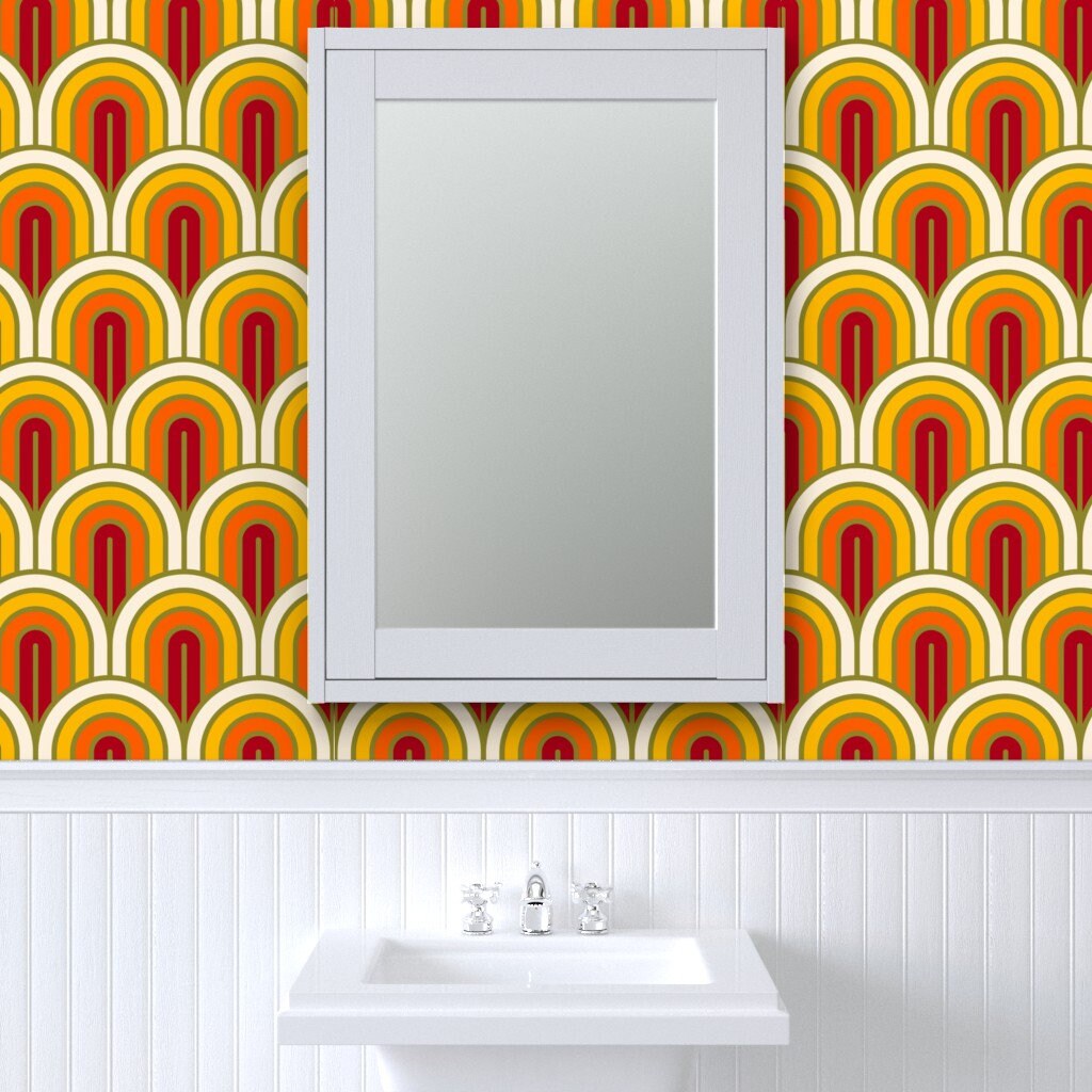 Sticker mural Règles de toilette - Orange - 80 x 133 cm - Muursticker4Sale