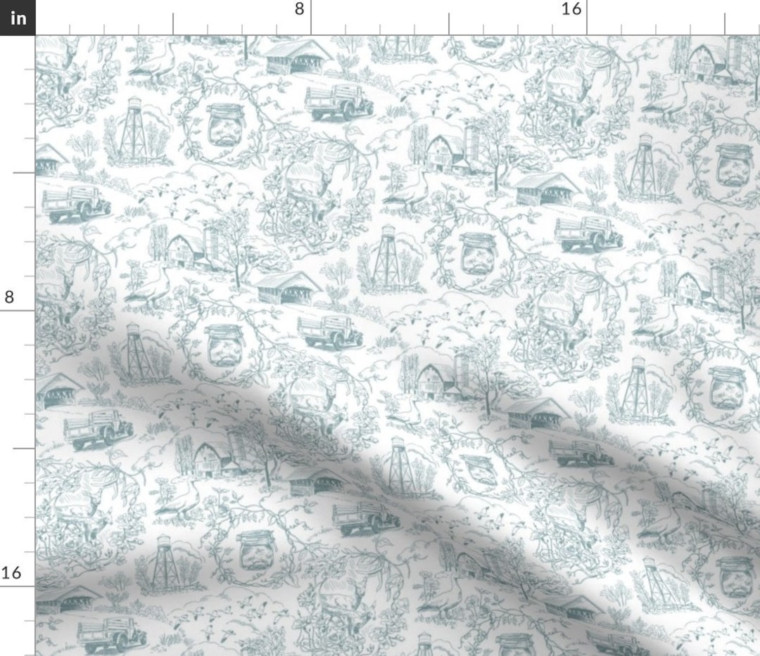 Cottage Chic Country Farm Fabric Country Toile Jamestown - Etsy