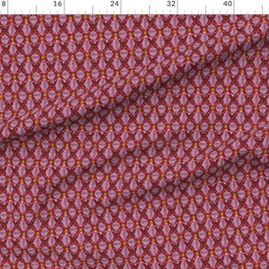 African Wax Print Fabric - Wax Print by ottomanbrim - Red Pink Ogee Afrocentric Small Scale African Art Fabric by the Yard by Spoonflower image 2