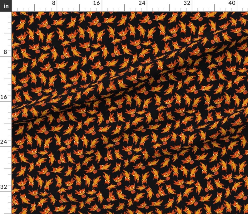 Orange Halloween Owls Fabric Halloween Owls By Heidikenney Spooky Halloween Owl Cotton Fabric By The Yard With Spoonflower zdjęcie 3