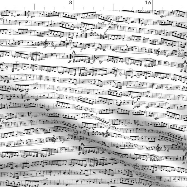 Music Notes Fabric - Black And White Music Notes By Inspirationz - Musician Composer Music Cotton Fabric By The Yard With Spoonflower