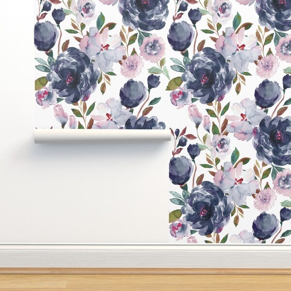 Navy Peel and Stick Wallpaper - Etsy