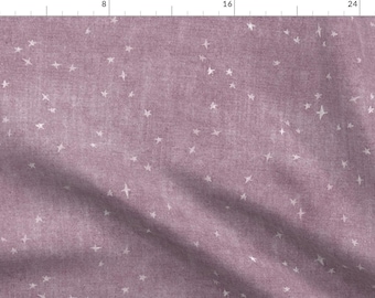 Stars Fabric - Starry Light Purple Canvas by erin__kendal - Kids Lilac Twilight Starry Bedding Camping Fabric by the Yard by Spoonflower