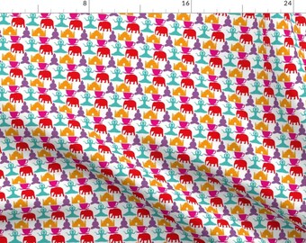 India Fabric - Indian Items By Cassiopee- India Hindu Temple Elephant Tea Chai Buddha Travel Cotton Fabric By The Yard With Spoonflower
