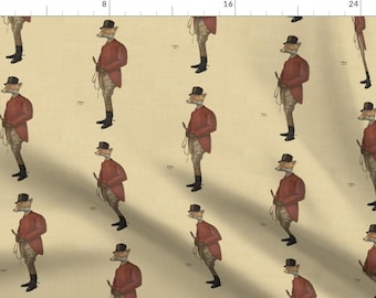 Equestrian Fox Fabric - Col. Renard Mf By Ragan - Equestrian Cotton Fabric By The Yard With Spoonflower