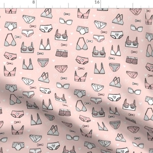 Underwear Fabric - Undies // Valentines Day Lingerie Underwear Blush By Andrea Lauren - Underwear Cotton Fabric By The Yard With Spoonflower