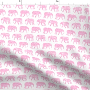 Pink Elephants Fabric - Baby Elephants - Bubble Gum Pink By Littlearrowdesign - Elephants Cotton Fabric By The Yard With Spoonflower