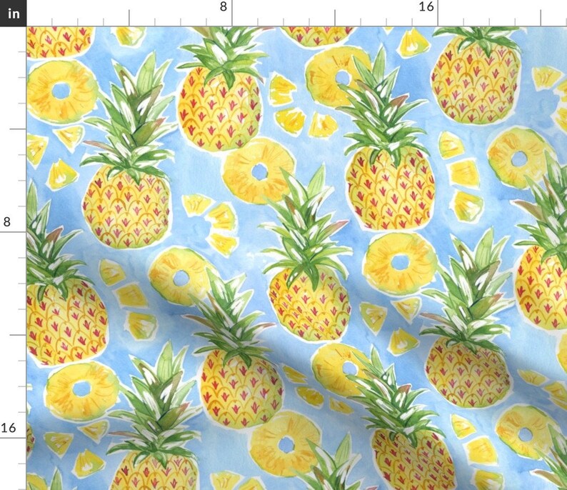 Tropical Pineapple Fabric Pineapple Summer by Jillbyers Etsy