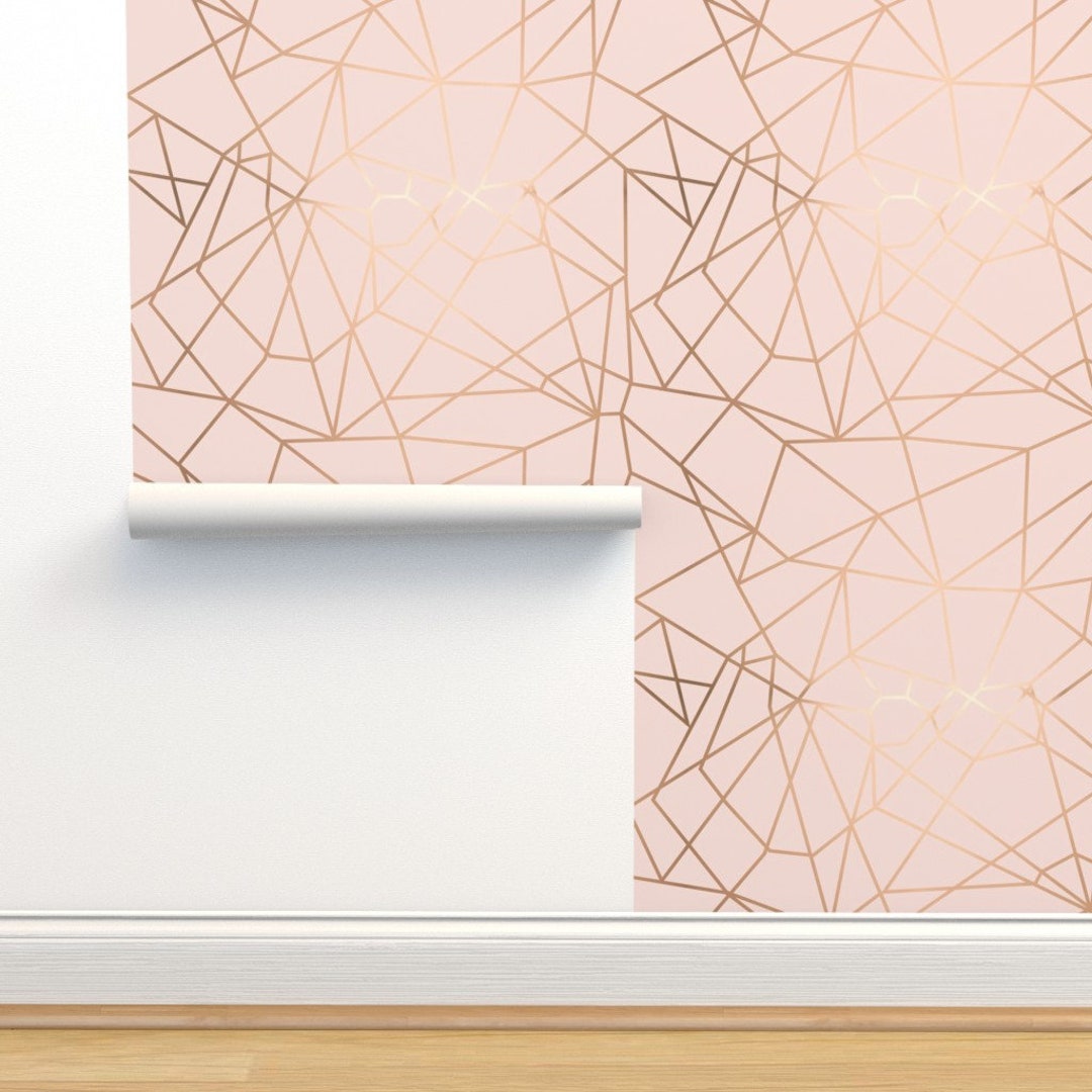 Abstract Wallpaper Pink Crystal by Mintedtulip Modern - Etsy