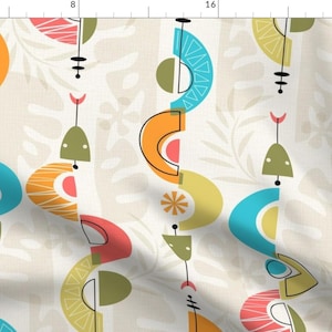 Mid-century Modern Fabric - Tropical Snakes by mia_valdez - Reptiles Mod Atomic Geometric Retro Animals Fabric by the Yard by Spoonflower