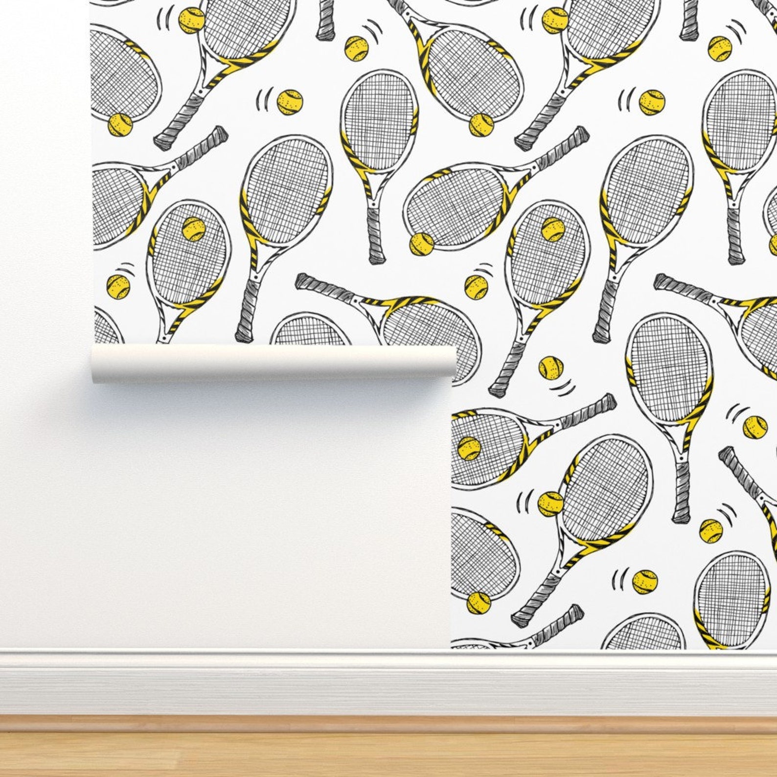 Tennis Wallpaper Tennis Rackets Sport Game by Revista - Etsy