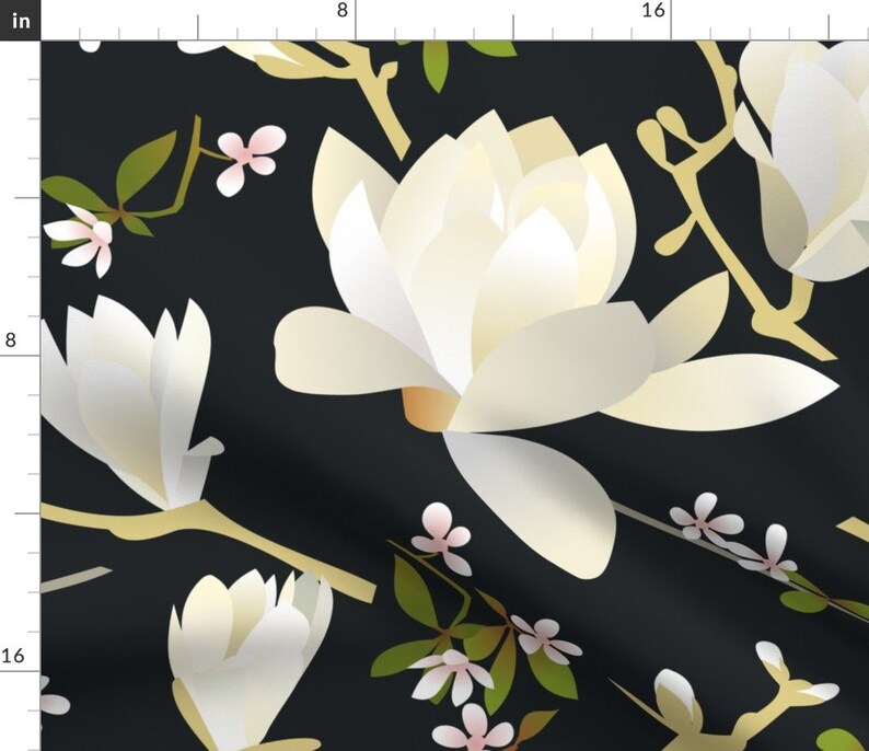 Magnolia Fabric Magnolia Blooms By Amy Maccready Magnolia Etsy