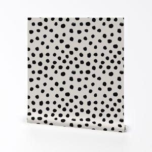 Nursery Wallpaper - Dots Cream Neutral Minimal Animal Spots by Charlotte Winter - Removable Self Adhesive Wallpaper Roll by Spoonflower image 2