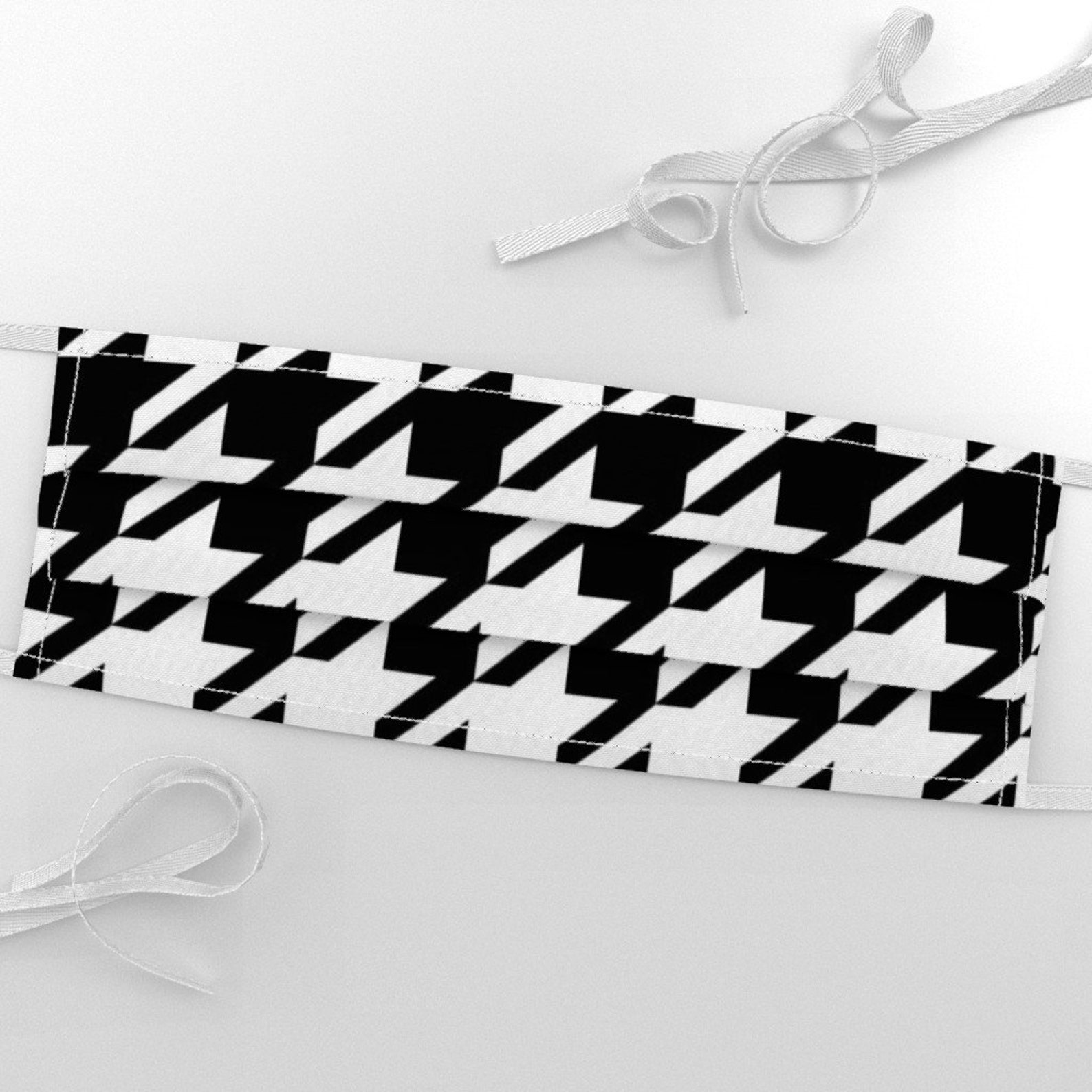 Houndstooth Fabric Houndstooth Black and White Minimalist by | Etsy