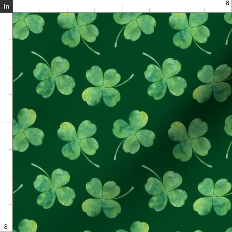 Shamrock Fabric - Shamrock Toss || Watercolor Green By Littlearrowdesign - Shamrock Clover Irish Cotton Fabric By The Yard With Spoonflower image 3
