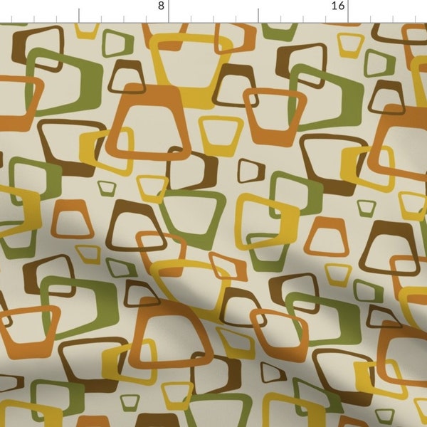 Mid Century Modern Fabric - Mod Brown by k_hackl - Retro Inspired Atomic Era 1950s 1960s Look Fabric by the Yard by Spoonflower