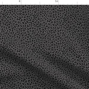 Black Fabric - Leopard Print by borderlines -  Punk Grey Gray Gothic Animal Print Leopard Cheetah Panther  Fabric by the Yard by Spoonflower