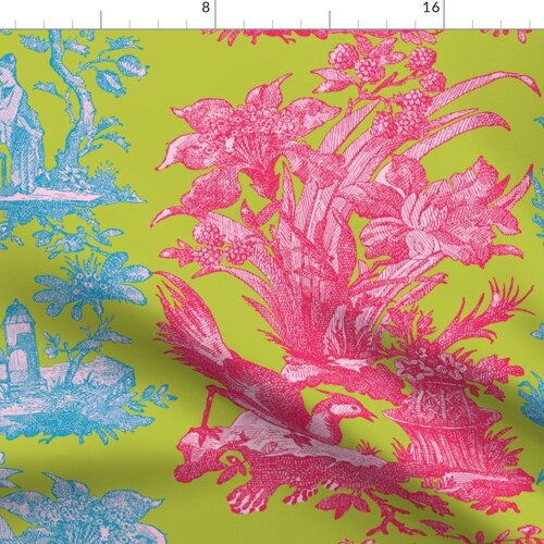 Lulu Green Fabric Chinoiserie Toile Courtesan Usurper - Etsy