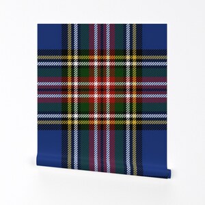 Tartan Wallpaper - Royal Plaid By Peacoquettedesigns - Blue And Red Custom Printed Removable Self Adhesive Wallpaper Roll by Spoonflower