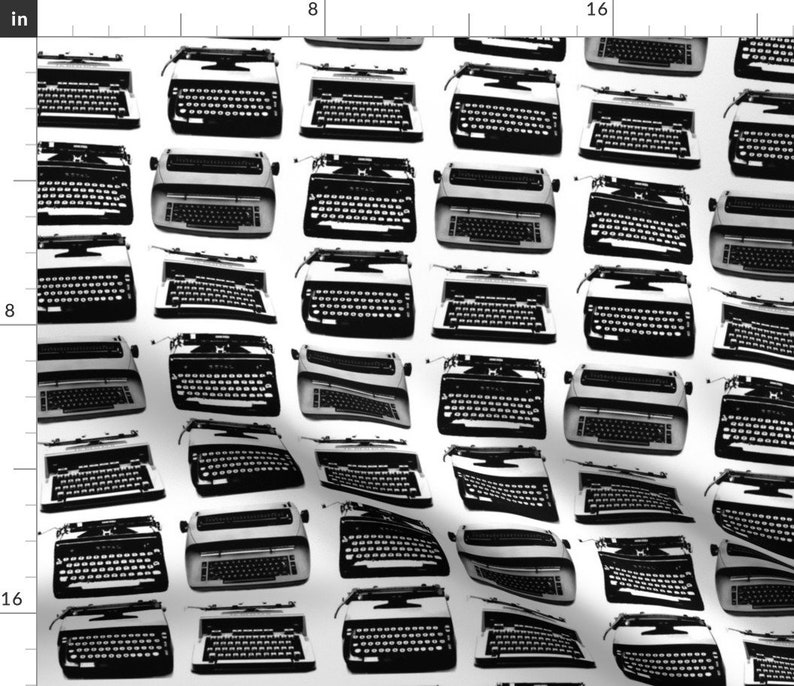 Typewriter Fabric Typewriters by Pennyroyal Black and Etsy