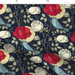 Victorian Nightingale Fabric - The Nightingale And The Rose By Marketa Stengl - Nightingale Cotton Fabric By The Yard With Spoonflower