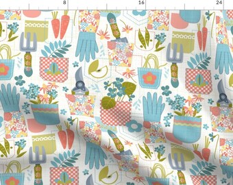 Gardening Fabric - The Gardener'S Pockets By Cjldesigns - Farm Plants Veggies Flowers Farmers Cotton Fabric By The Yard With Spoonflower