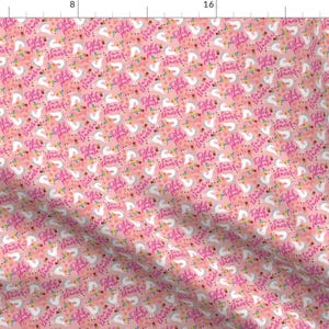Swear Unicorn Fabric - B***h Please, I&#39;m A Tiny Unicorn By Cynthiafrenette - Pink Unicorn Curse Cotton Fabric By The Yard With Spoonflower