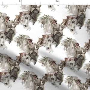 Equestrian Fabric - Equestrienne The Hounds By Peacoquettedesigns - Vintage Horse Rider Decor Cotton Fabric By The Yard With Spoonflower