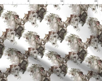 Equestrian Fabric - Equestrienne The Hounds By Peacoquettedesigns - Vintage Horse Rider Decor Cotton Fabric By The Yard With Spoonflower