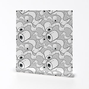 Toilet Paper Wallpaper - Toilet Paper Fight By Abbieuproot - Bathroom Custom Printed Removable Self Adhesive Wallpaper Roll by Spoonflower