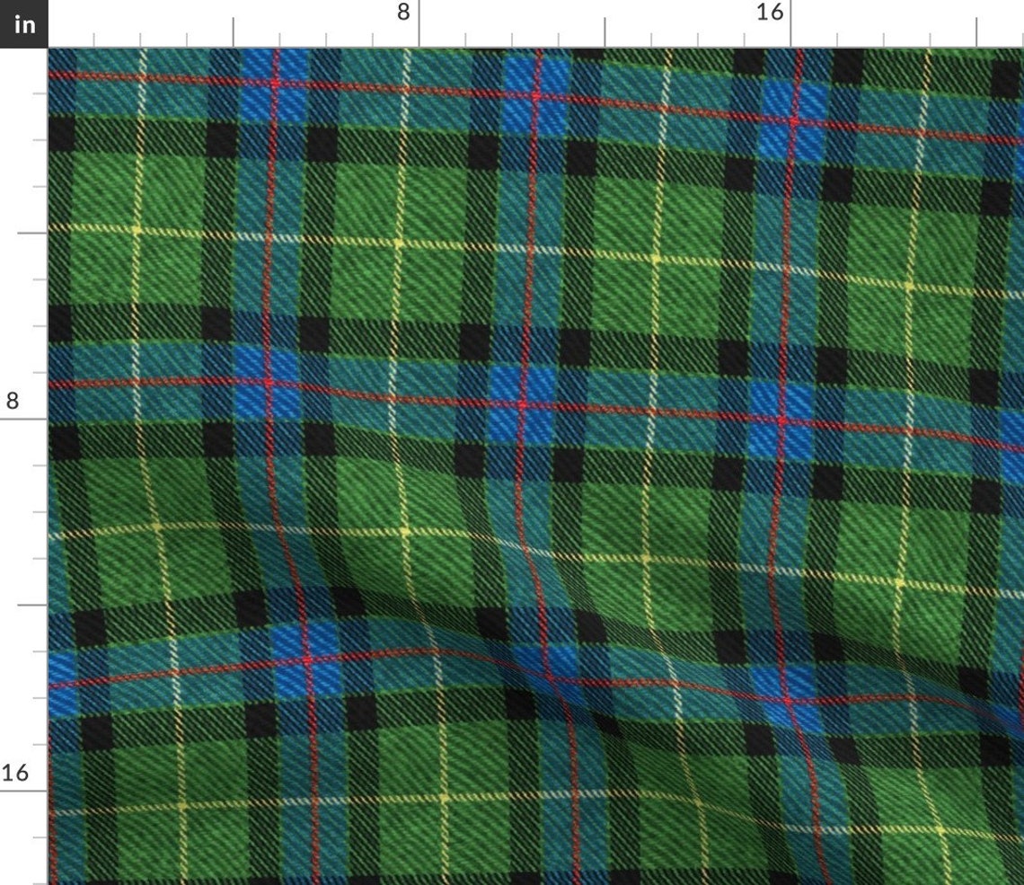 Blue and Green Plaid Fabric Classic Tartan in Green by - Etsy