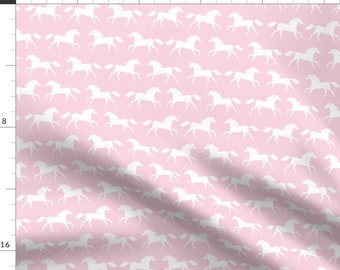 Horse Fabric - Horses // Baby Girl Pastel Pink Sweet Little Girls Farm Ranch By Andrea Lauren - Cotton Fabric By The Yard With Spoonflower