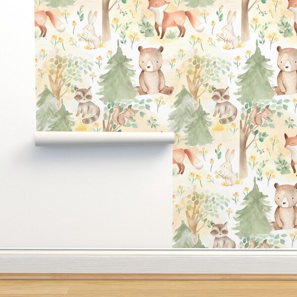 Woodland Nursery Wallpaper - Etsy