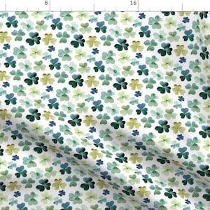 Shamrock Fabric - Shamrock Watercolor Garden // Micro By Hipkiddesigns - Shamrock Green Lucky Cotton Fabric By The Yard With Spoonflower