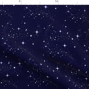 Astronomy Constellation Fabric - Galaxy Glitter Night Sky By Litlnemo - Astronomy Navy Stars Cotton Fabric By The Yard With Spoonflower