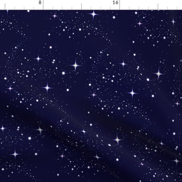 Astronomy Constellation Fabric - Galaxy Glitter Night Sky By Litlnemo - Astronomy Navy Stars Cotton Fabric By The Yard With Spoonflower