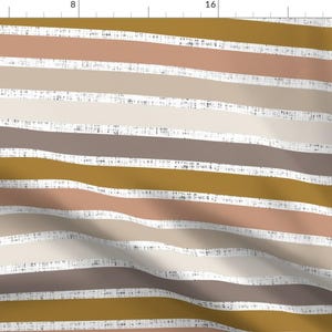 Brown  Stripes Fabric - Stripes White Linen + Spice, Stone, Sugar Sand, Mud, Bronze By Ivieclothco - Brown Stripes Fabric With Spoonflower