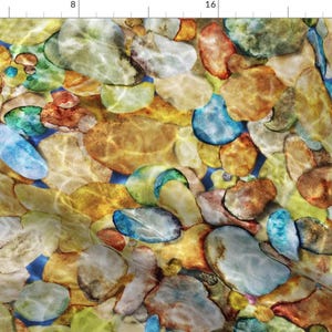 River Rocks Fabric - River Rocks By Vo Aka Virginiao - River Rocks Water Stream Geology Nature Cotton Fabric By The Yard With Spoonflower
