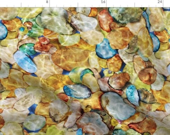 River Rocks Fabric - River Rocks By Vo Aka Virginiao - River Rocks Water Stream Geology Nature Cotton Fabric By The Yard With Spoonflower