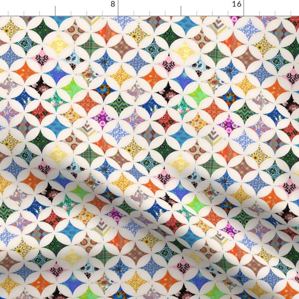 Cheater Fabric - Cathedral Windows Cheater By Eclectic House - Cheater Cathedral Windows Quilt Cotton Fabric By The Yard With Spoonflower
