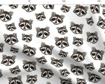 Raccoon Fabric - Raccoons By Taraput - Raccoon Trash Panda Cute Woodland Animal Bandit Cotton Fabric By The Yard With Spoonflower