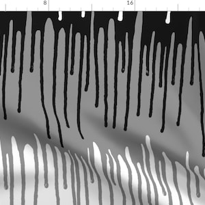 Leroyj Paint Drips Gradient Fabric - Paint Drips Black And White 36 Inch By Leroyj - Leroyj Cotton Fabric By The Yard With Spoonflower