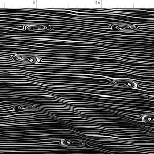 Woodgrain Fabric - Woodgrain // Black And White By Littlearrowdesign - Black White Woodgrain Cotton Fabric By The Yard With Spoonflower