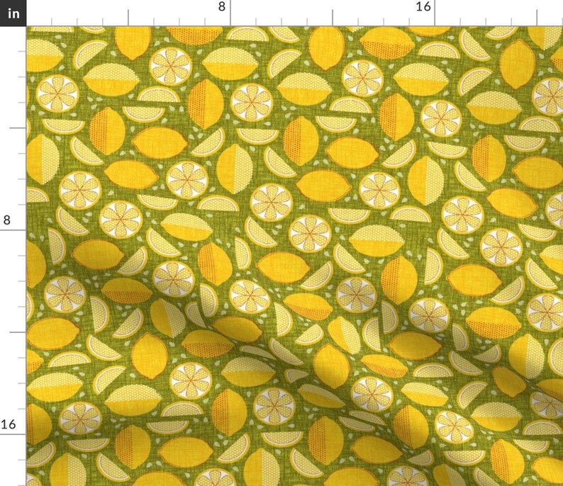 Retro Lemon Fabric Let's Make Lemonade by Thecalvarium Etsy