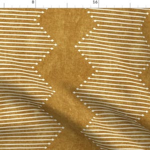 Geometric Chevrons Fabric - Diamond Mudcloth by littlearrowdecor - Mustard Gold Weathered Tribal Inspired Fabric by the Yard by Spoonflower